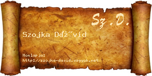 Szojka Dávid névjegykártya