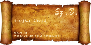 Szojka Dávid névjegykártya